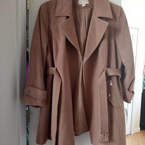 Michael Kors Plus Size Asymmetrical Belted Coat